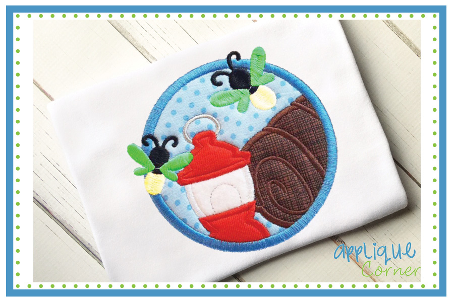 Lantern Fireflies Applique Design