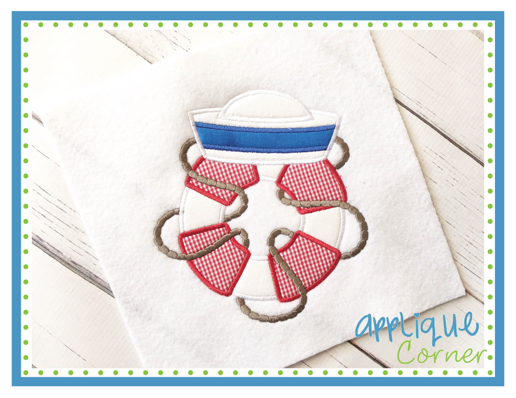 Life Preserver with Hat Applique Design