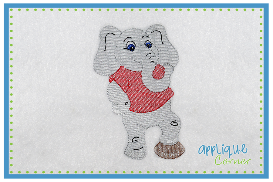 Lightly Filled Elephant Standing Boy Embrodery Design