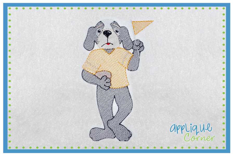 Lightly Filled Hound Standing Boy Embroidery Design