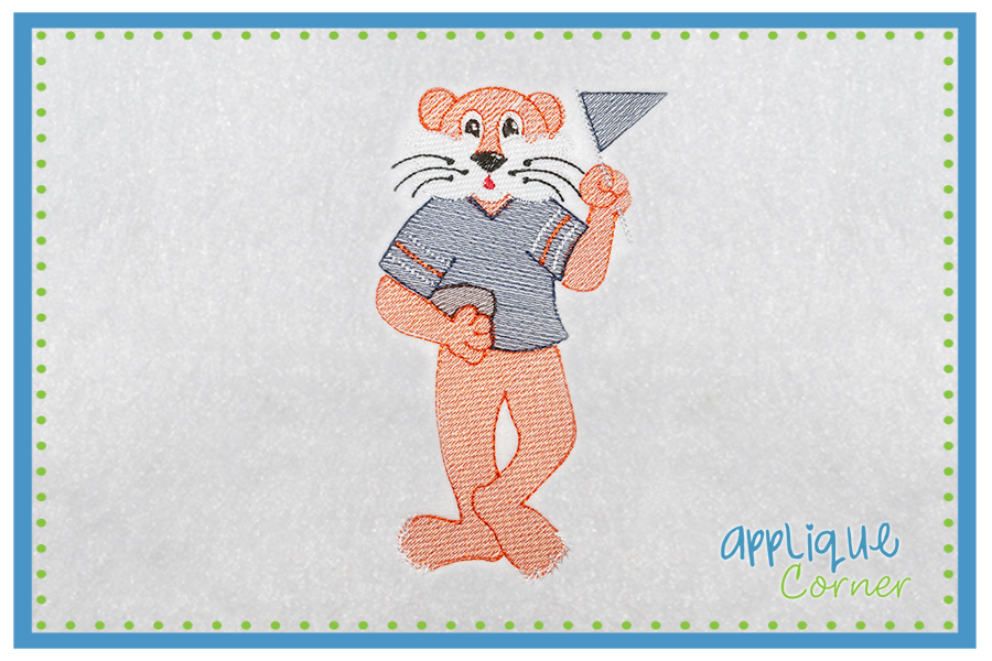 Lightly Filled Tiger Standing Boy Embroidery Design