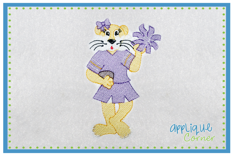 Lightly Filled Tiger Standing Girl Embroidery Design