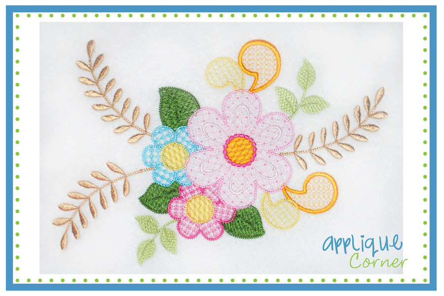 Motif Flower Swag Embroidery Design