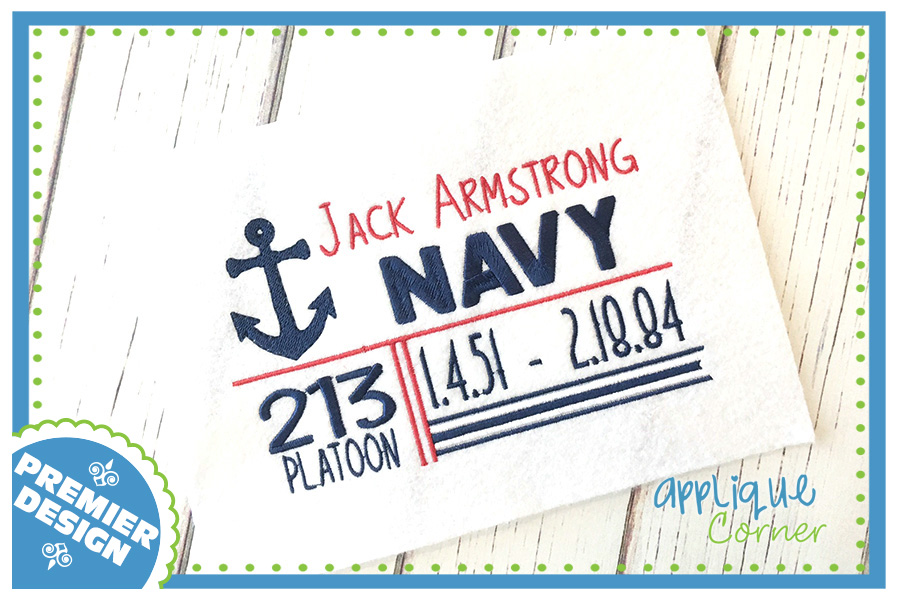 Navy Subway Memory Embroidery Design