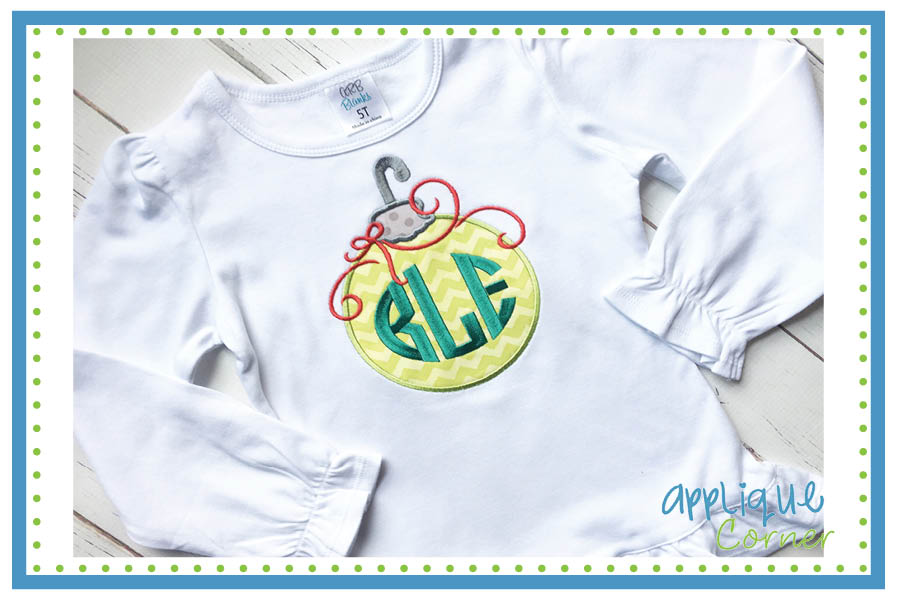 Ornament Monogram Circle Applique Design