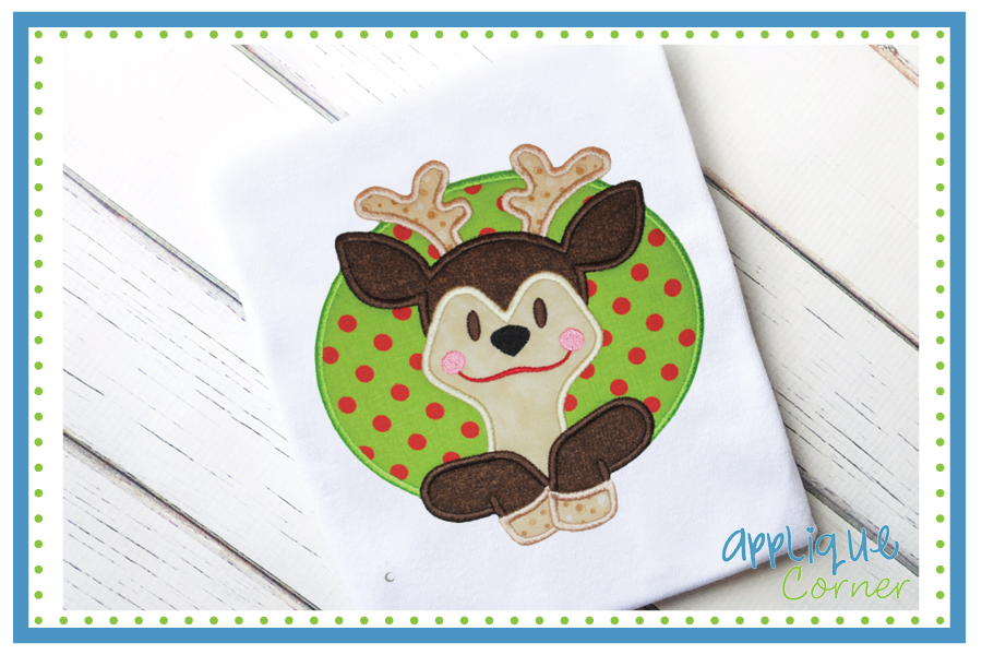 Oval Deer Applique Design