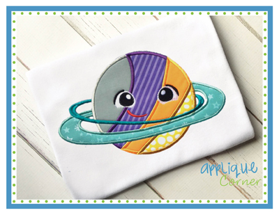 Planet with Face Applique Design