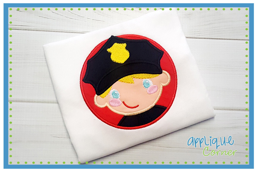 Police Boy Applique Design