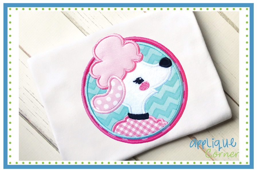 Poodle Circle Applique Design