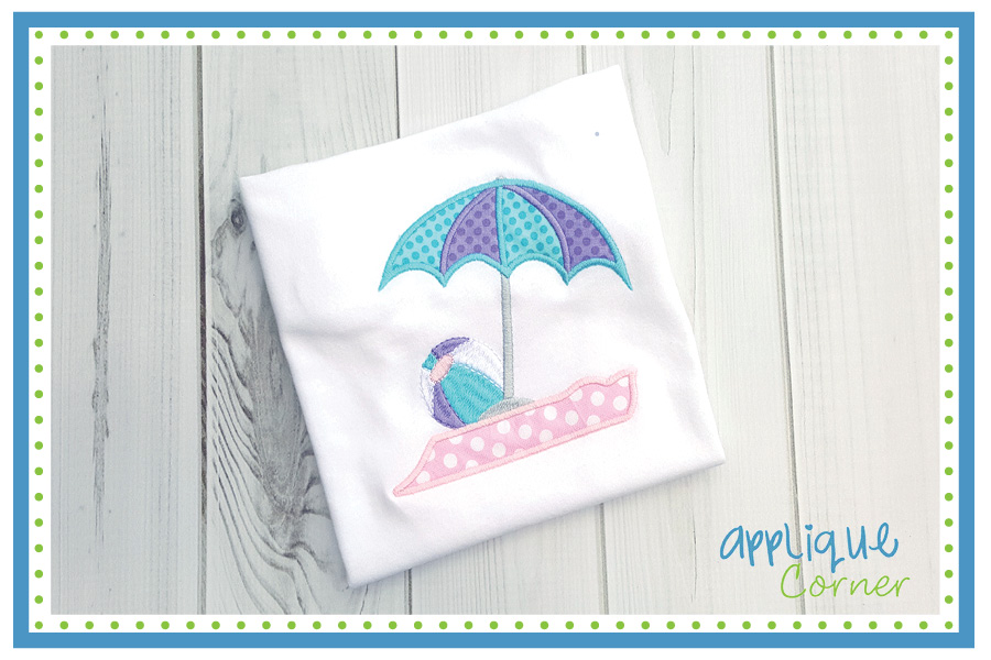 Pool Towel Umbrella Applique Design