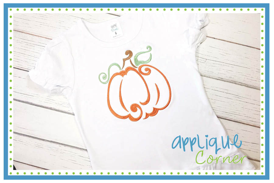 Pumpkin Satin Outline Embroidery Design