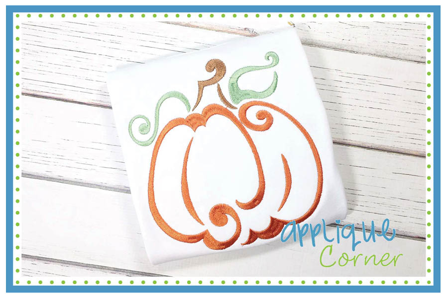 Pumpkin Satin Outline Embroidery Design