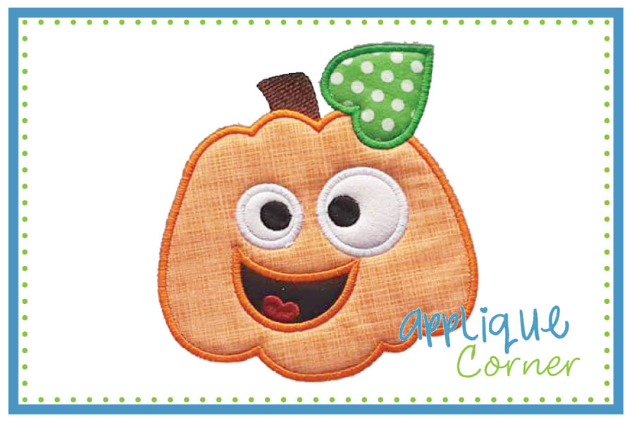 Pumpkin with Face Applique Design