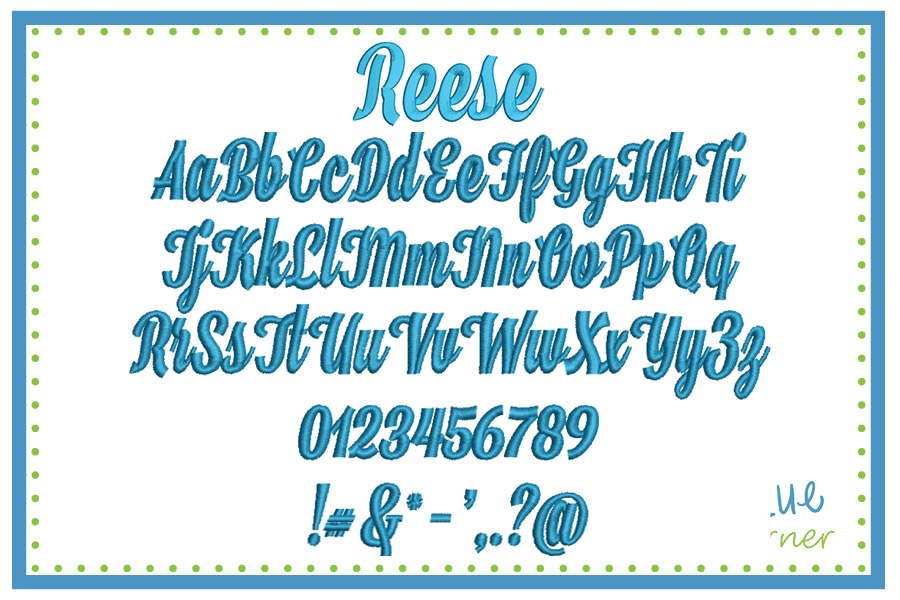 Reese Embroidery Font