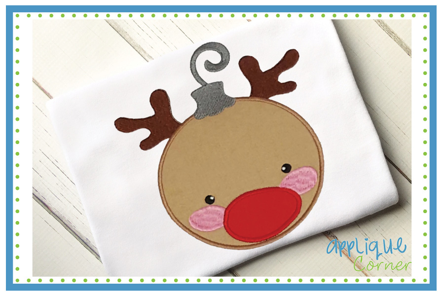 Ornament Reindeer Applique Design