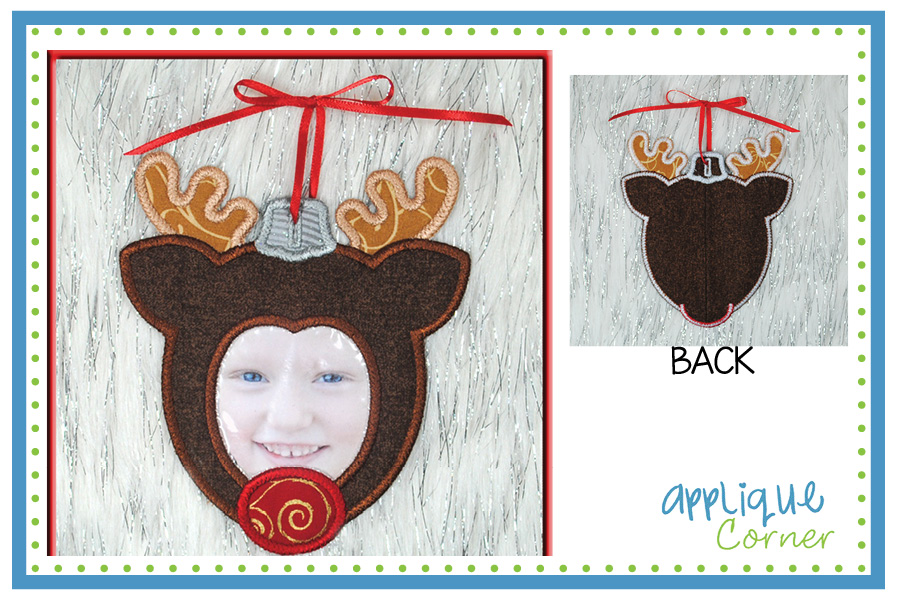 Reindeer Face Ornament In-The-Hoop