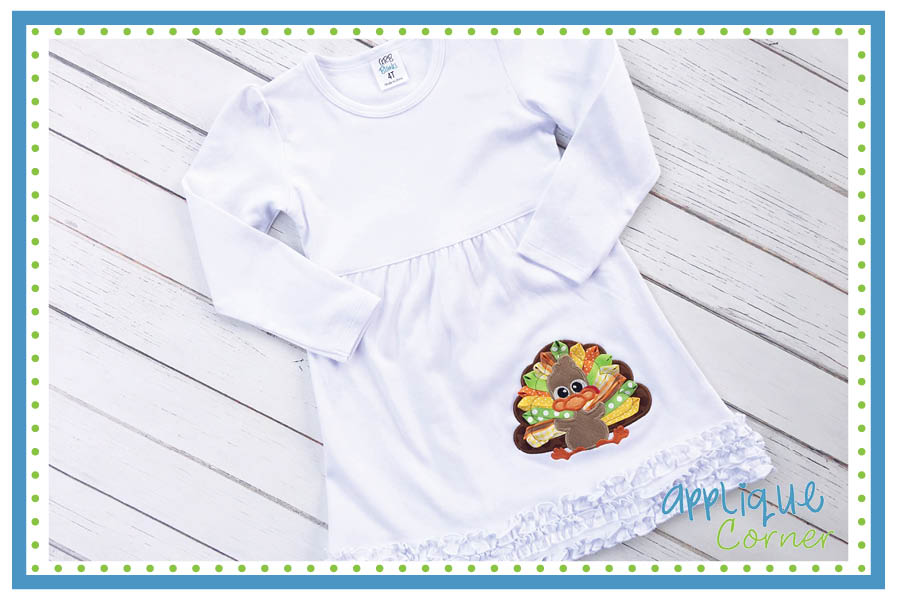 Thanksgiving Ribbon Turkey Applique Design