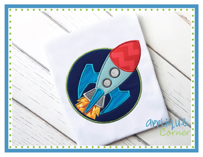 Rocket Circle Patch Applique Design