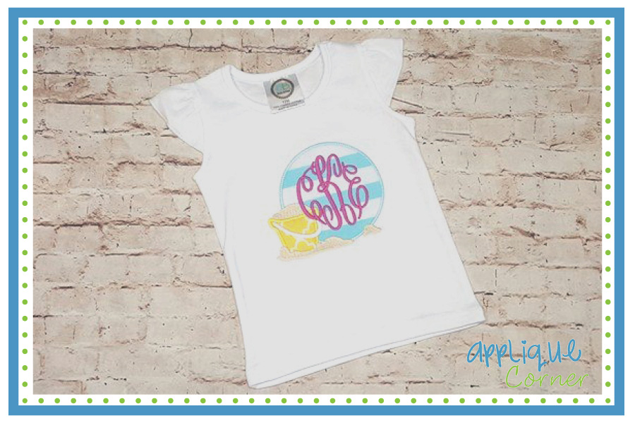 Sand Bucket Circle Monogram Applique Design