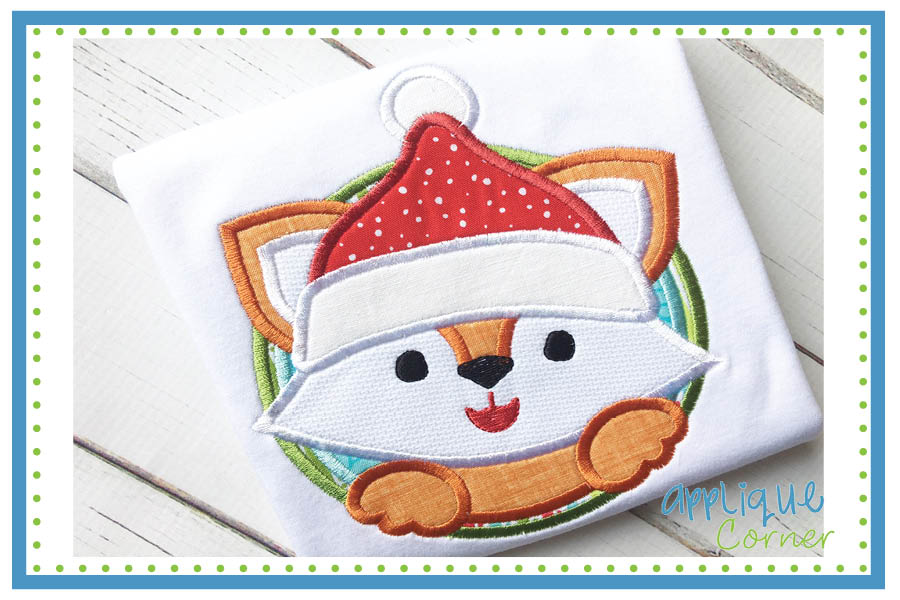 Santa Fox Applique Design