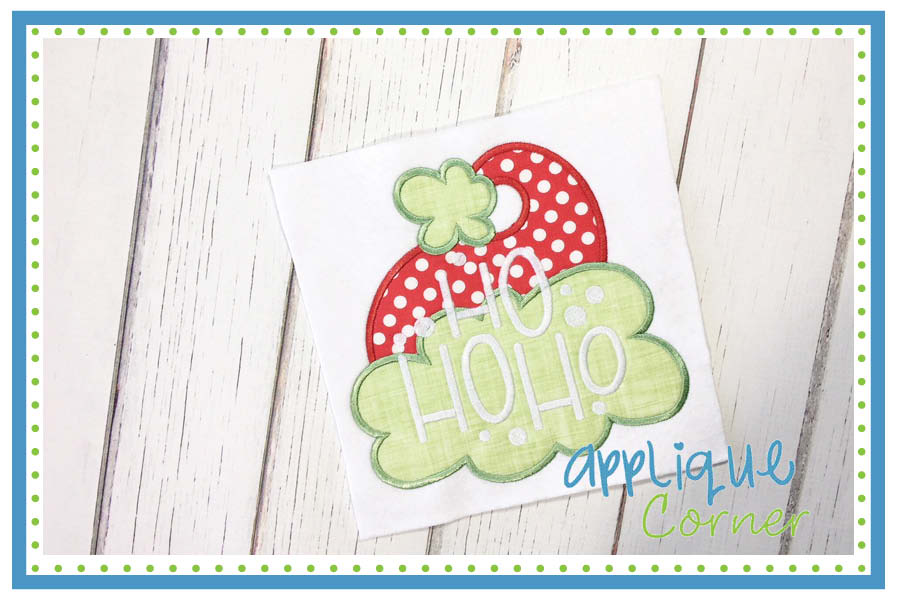Santa Hat Ho Ho Ho Applique Design