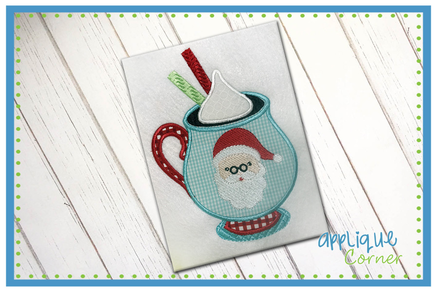 Santa Hot Cocoa Applique Design