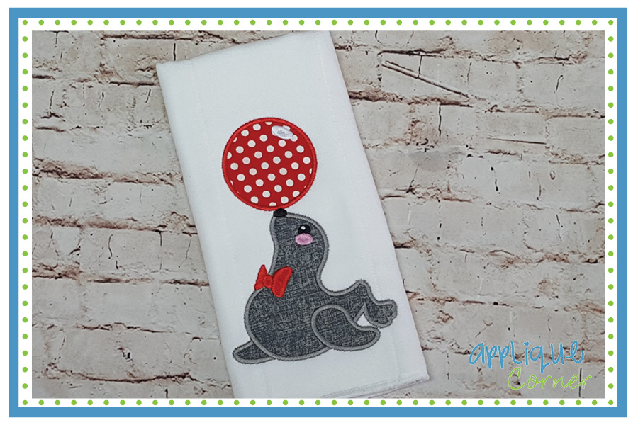 Sealion with Ball Applique Design  Applique Design