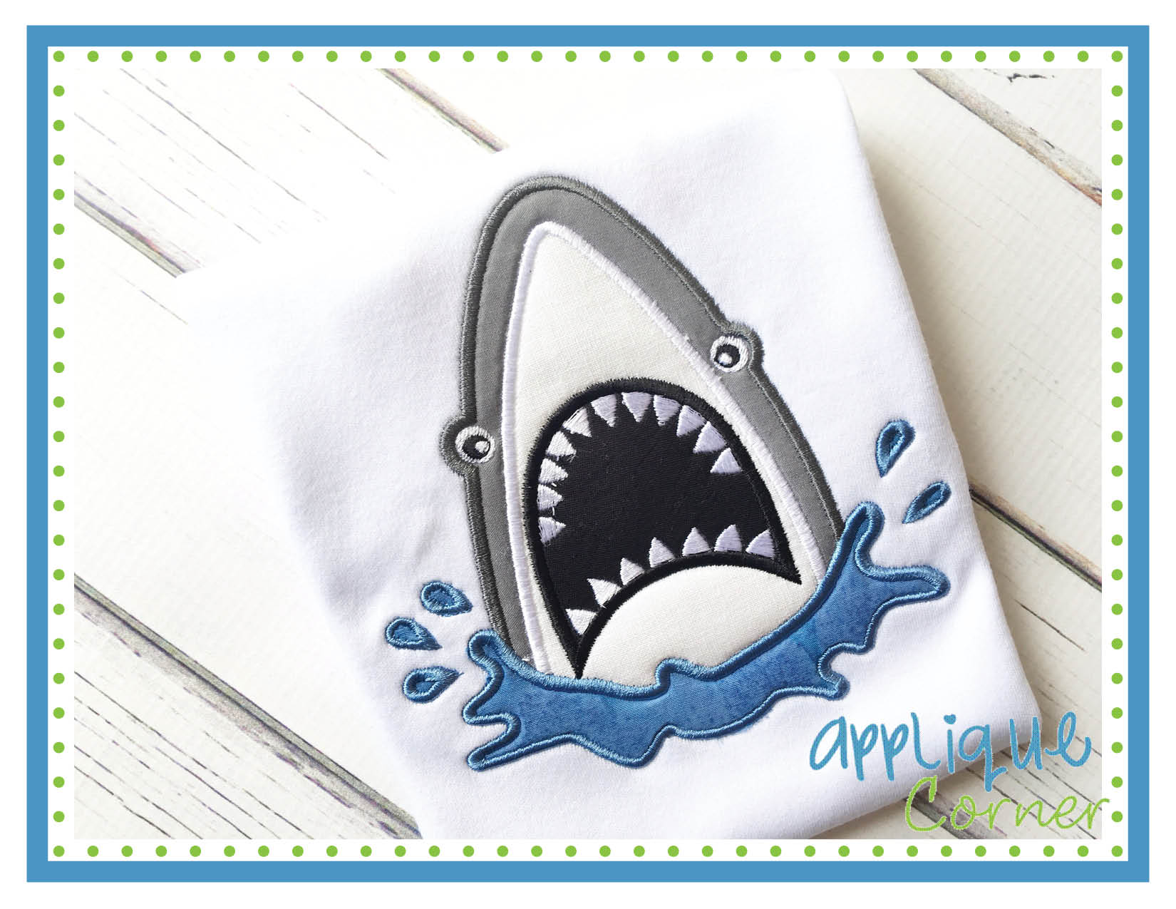 Shark Out of Water Applique Design