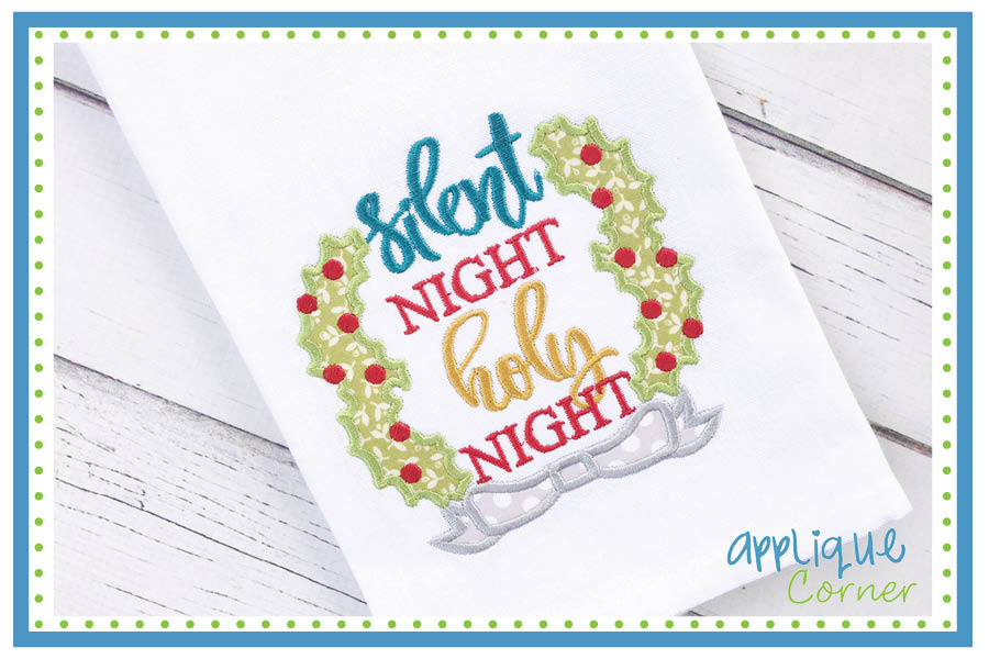 Silent Night Holy Night Embroidery Design