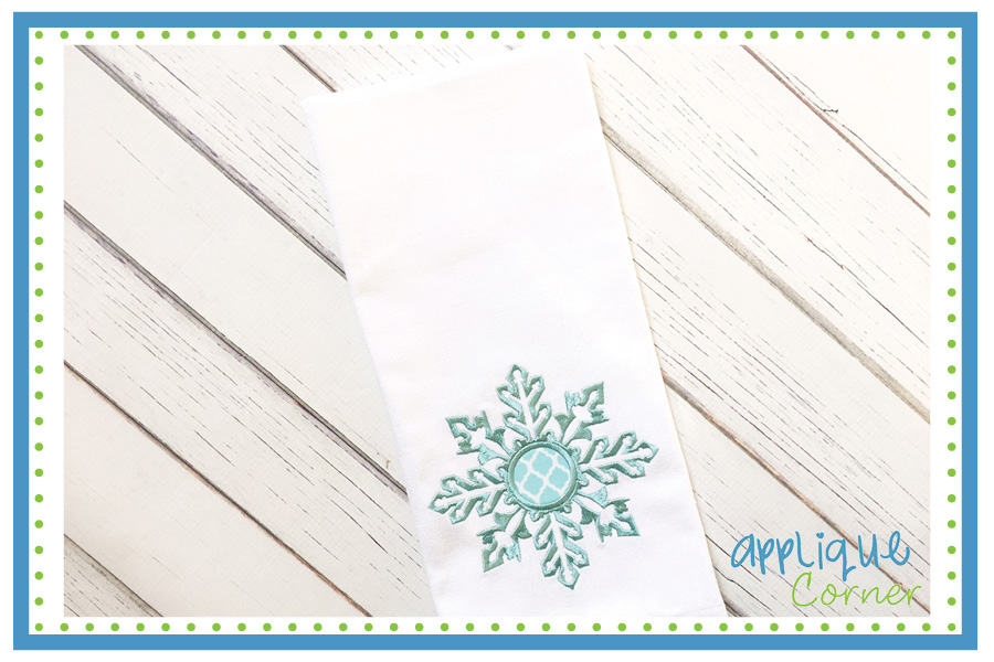 Snowflake Circle Applique Design