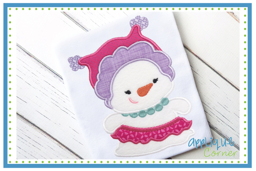 Snowman Girl Applique Design