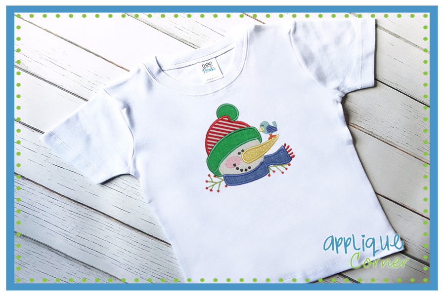 Snowman Head Applique Design