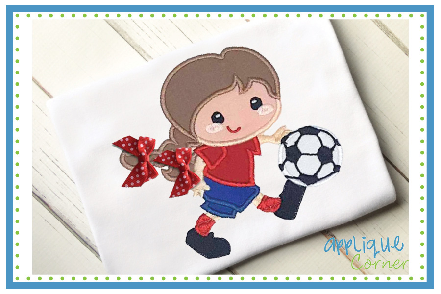Soccer Girl Applique Design
