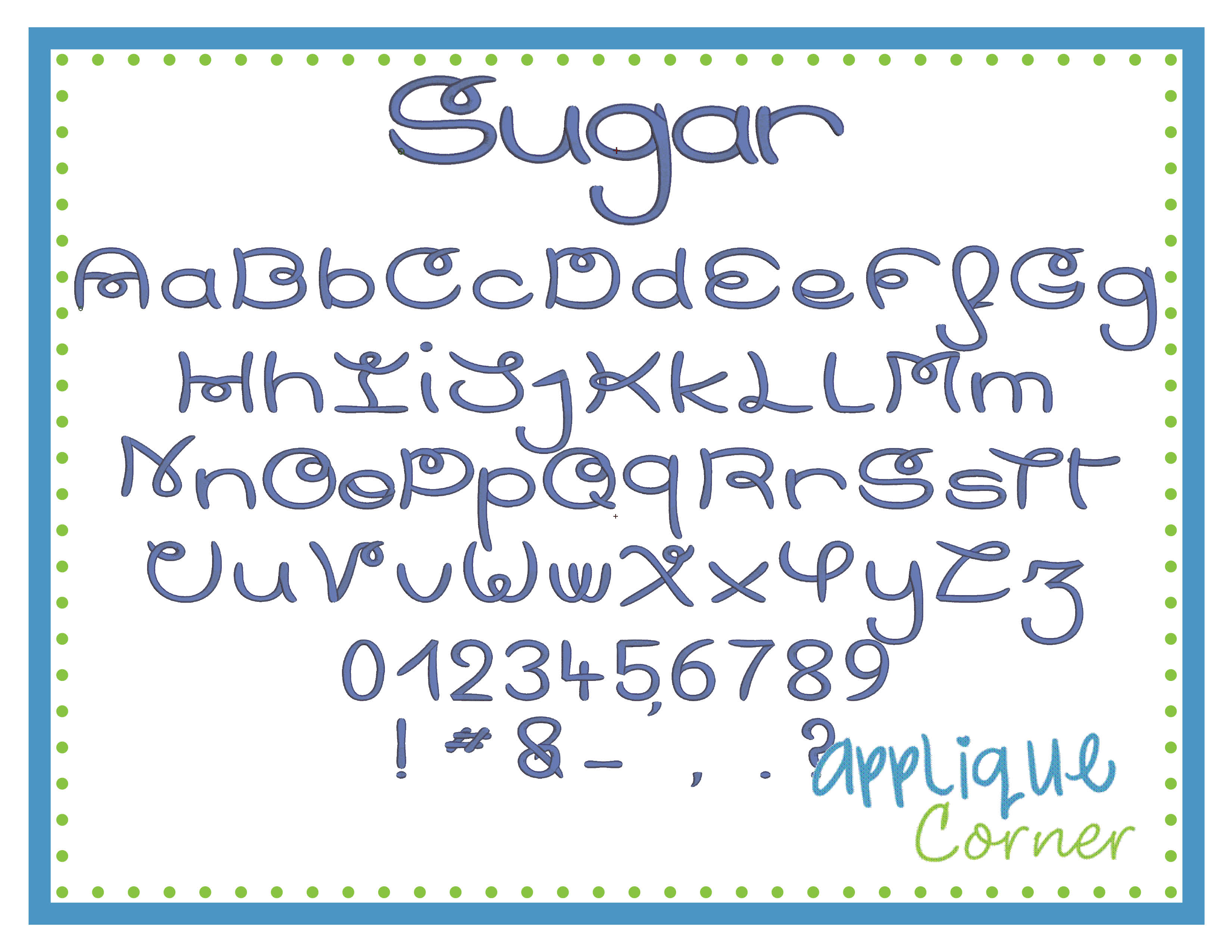 Sugar Embroidery Font