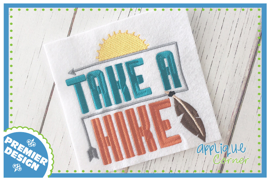 Take A Hike Embroidery Design