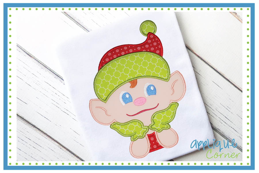 Thinking Boy Elf Applique Design