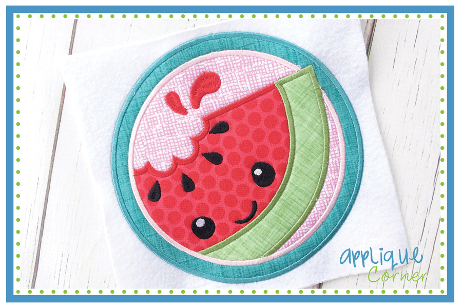 Watermelon in Circle Applique Design
