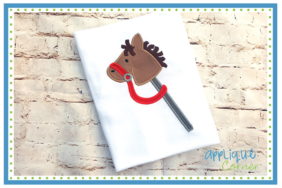 Western Stick Horse Applique Design