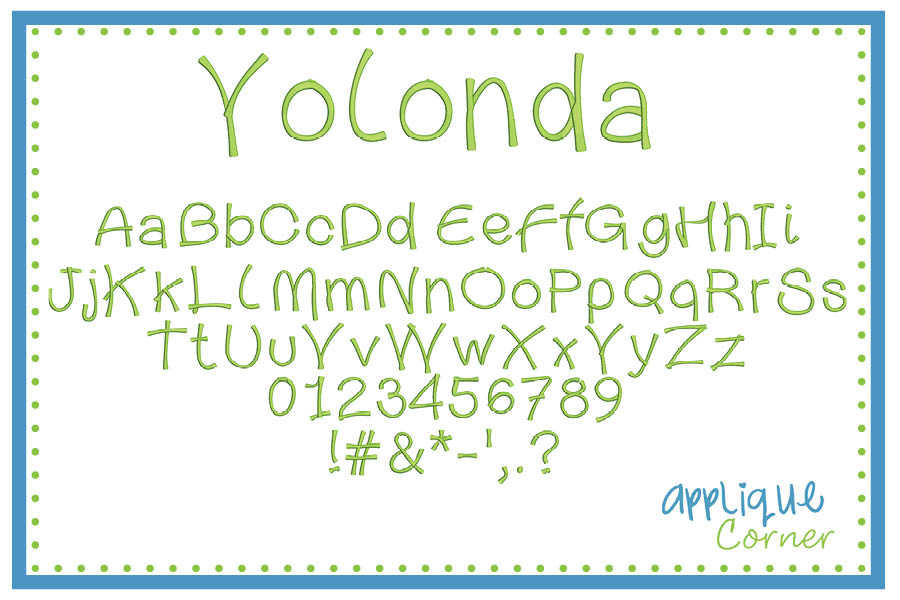 Yolonda Embroidery Font