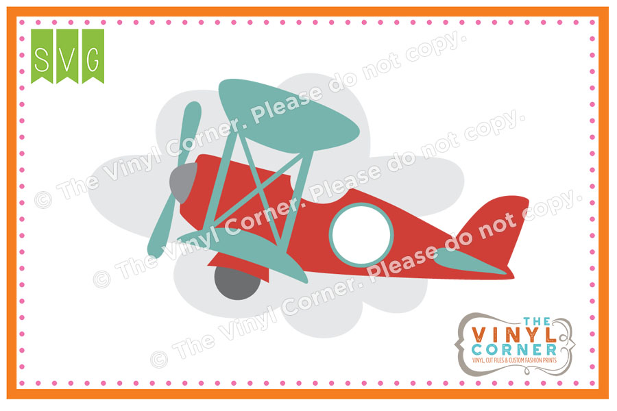 Airplane Side with Monogram Cuttable SVG Clipart Design