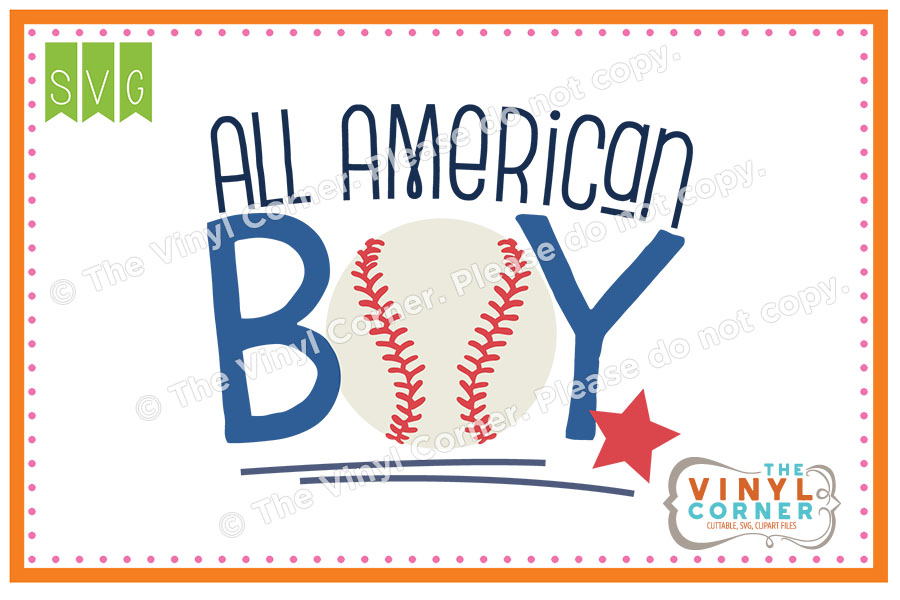 All American Boy Cuttable SVG Clipart Design