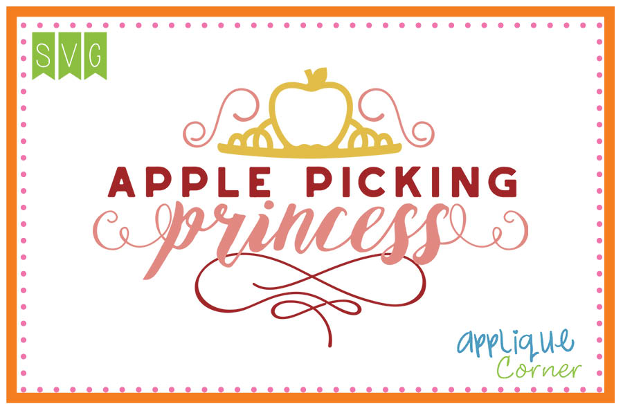 Apple Picking Princess Cuttable SVG Clipart