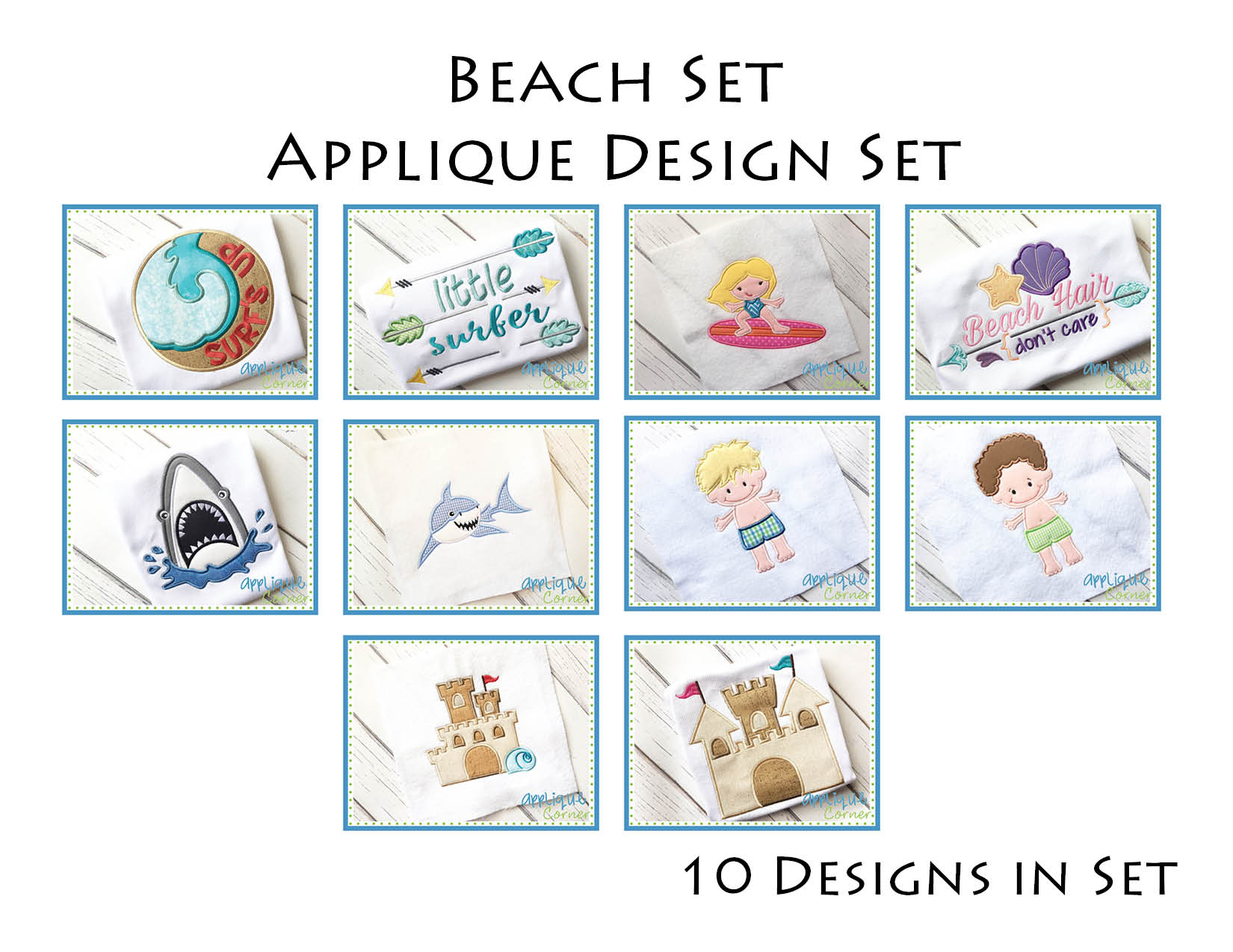 Beach Set Applique Designs