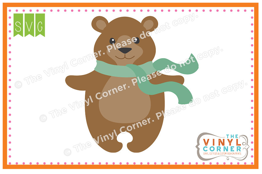 Bear in Scarf SVG Clipart Design