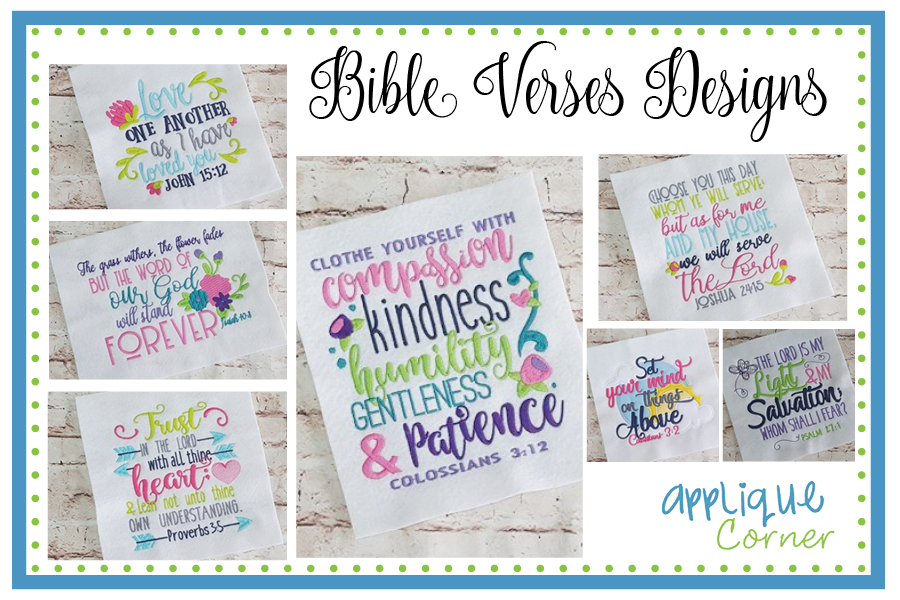 Bible Verses Sayings Embroidery Design Set