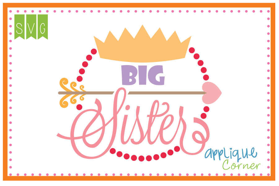Big Sister with Crown Cuttable SVG Clipart