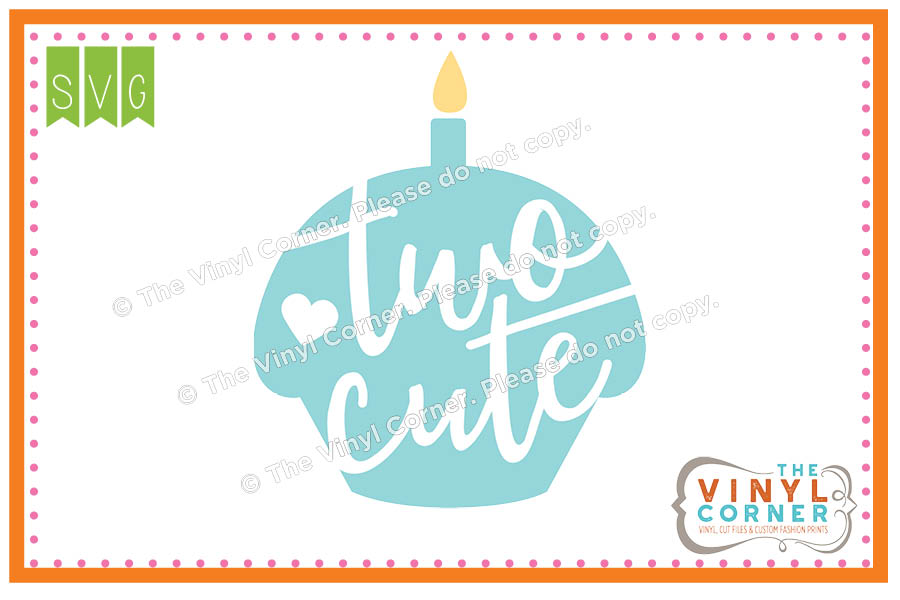 Birthday Two Cute Cuttable SVG Clipart Design