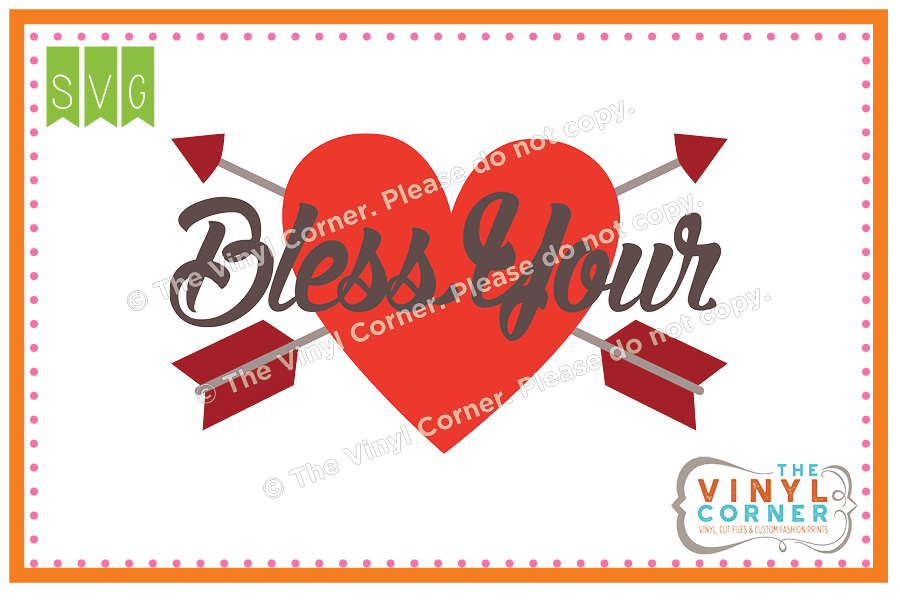 Bless Your Heart SVG Clipart Design