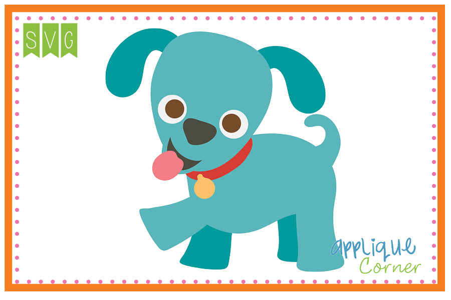 Blue Puppy Cuttable SVG Clipart