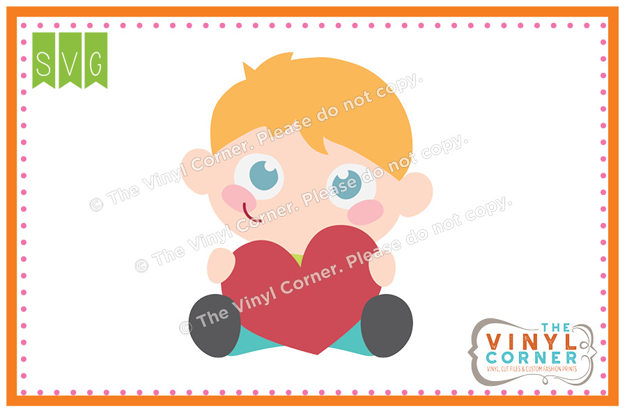 Boy with Heart SVG Clipart Design